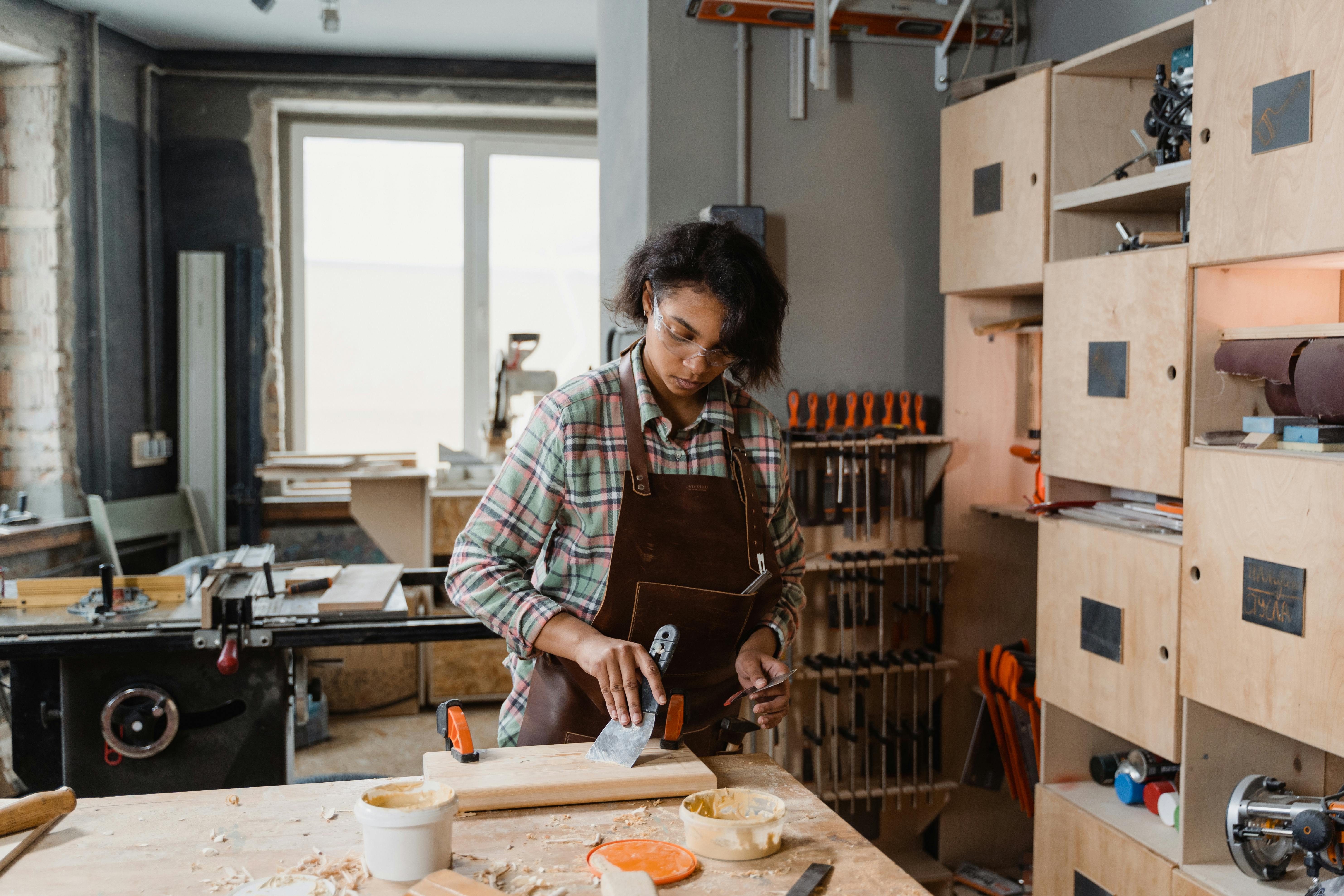 Man working in a carpentry workshop