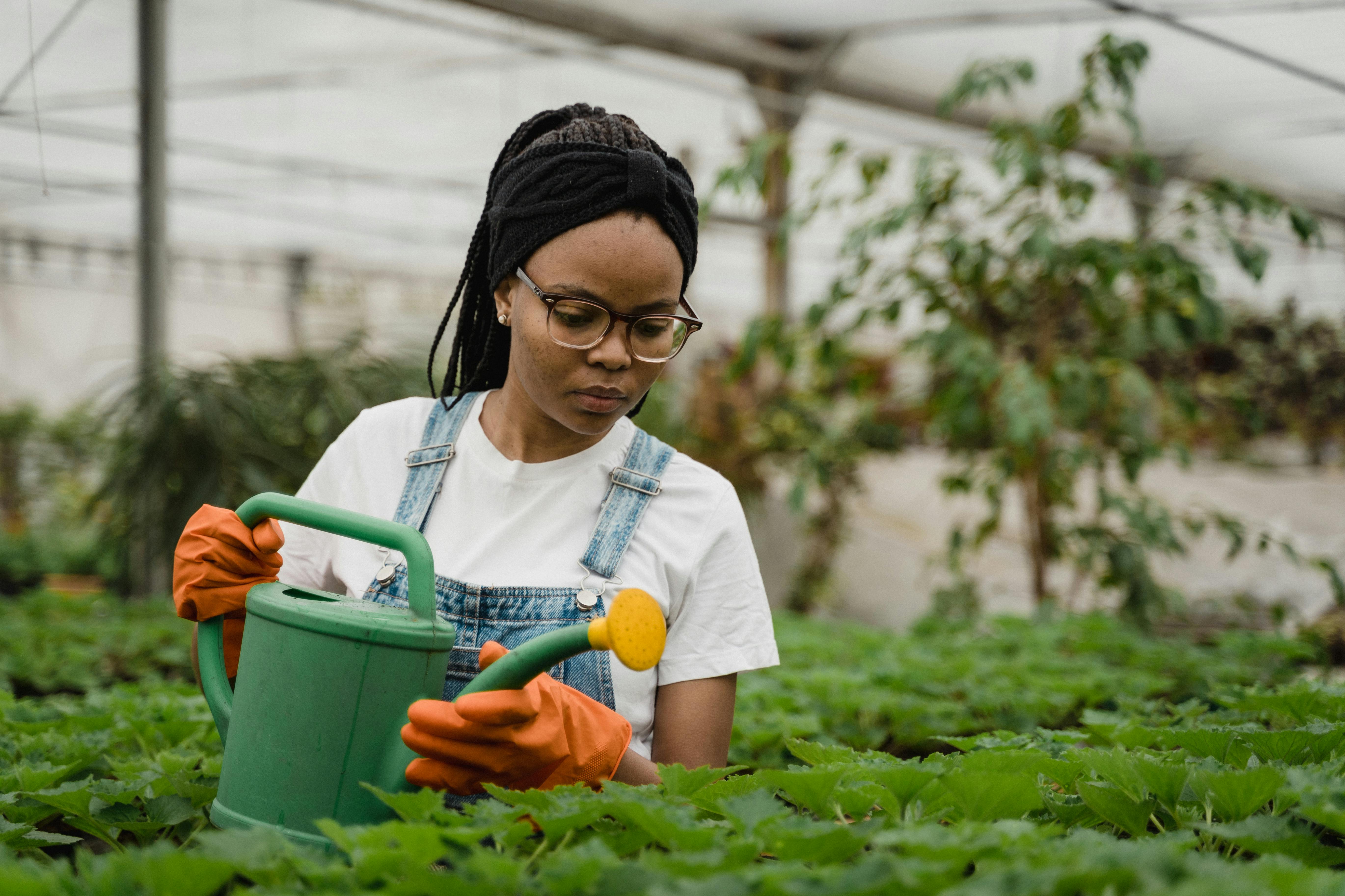 Young woman innovating on her farm